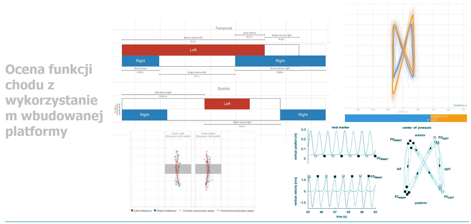 wykres przedstawiający ocenę funkcji chodu z wykorzystaniem wbudowanej platformy